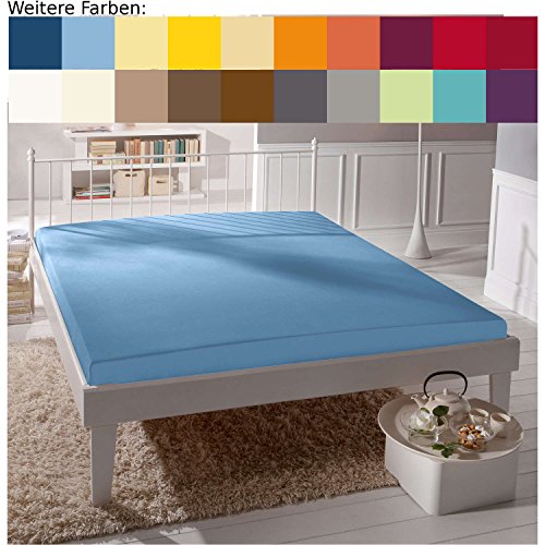 Spannbettlaken Bella Donna Jersey für Matratzen & Wasserbett 140-160 x 200-220 cm in Hellblau