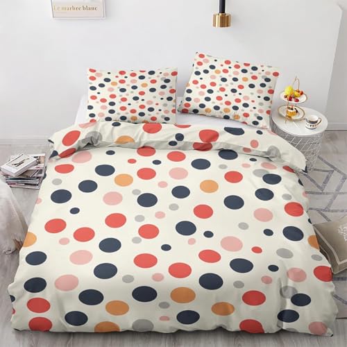 TACOKI Bettwäsche 155x220 Punkte, 3D Muster Bunte Punkte Bettwäsche Set Weich Kuschelig Mikrofaser Bettbezug mit Reißverschluss Bettbezüge + 2 Kissenbezug 80x80 cm q2391 TACOKI Bettwäsche 155x220 Punkte, 3D Muster Bunte Punkte Bettwäsche Set Weich Kuschelig Mikrofaser Bettbezug mit Reißverschluss Bettbezüge + 2 Kissenbezug 80x80 cm q2391