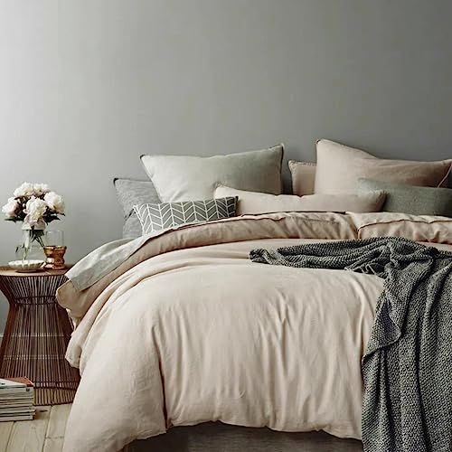 AShanlan Bettwäsche Set 140x200 cm Beige Uni Bettbezug mit Kissenbezug 70x90 cm 100% Weiche und Angenehme Mikrofaser 2 Teilig Beige Creme Bettwäsche mit Reißverschluss für Einzelbett