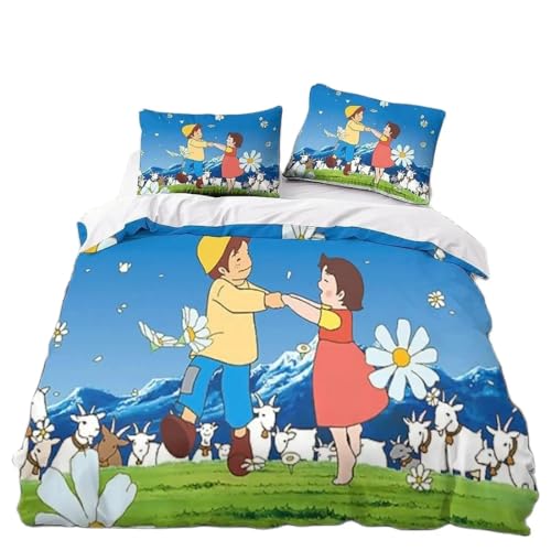 Anime Characters Mädchen Bettwäsche 135X200, Mikrofaser Bettbezug Mit Reißverschluss,Bettwaren & Bettwäsche Mit Kissenbezug 50x75cm (A1,135x200 cm + 80x80 cm)