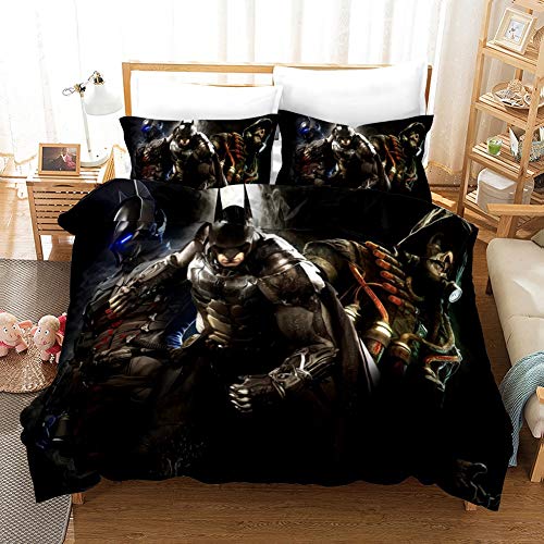 Vampsky Dark Knight Marvel Super Hero Batman Personalisieren Bettbezug Bettwäsche 3-teiliges Set Ultra Soft-Bett-Blatt Doppelrauter Mikrofaser Hotel Collection Tröster-Abdeckung mit Knopfverschluss 2 Vampsky Dark Knight Marvel Super Hero Batman Personalisieren Bettbezug Bettwäsche 3-teiliges Set Ultra Soft-Bett-Blatt Doppelrauter Mikrofaser Hotel Collection Tröster-Abdeckung mit Knopfverschluss 2