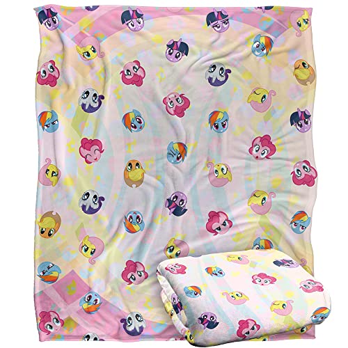 My Little Pony Decke, Kopfausdruck-Muster, seidige Haptik, superweiche Überwurfdecke, 152 x 127 cm