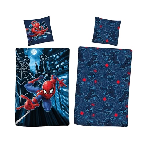 Aymax Spiderman Flanell Bettwäsche, 80 x 80 cm + 135 x 200 cm