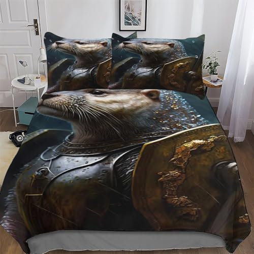GGJJTT Pirat-Otter Bettwäsche Weich Bettbezüge Set 2 teilig Mikrofaser Bettbezug Mit Kissenbezüge Für Kinder Erwachsene Deckenbezug Single135x200cm