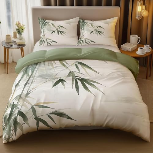 HATEGE Bettwäsche 135x200 4teilig Bambus, 3D Wendebettwäsche Japanisches Thema Microfaser Bettwäsche Set für Kinder 2 Bettbezug 135x200 cm mit 2 Kissenbezug 80x80 cm 5539-ABC