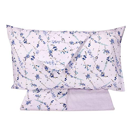 Flanell-Bettwäsche aus 100 % reiner Baumwolle, für Doppelbett, Bettlaken + Spannbettlaken + 2 Kissenbezüge Zucchi Basics (Mellow col 3)