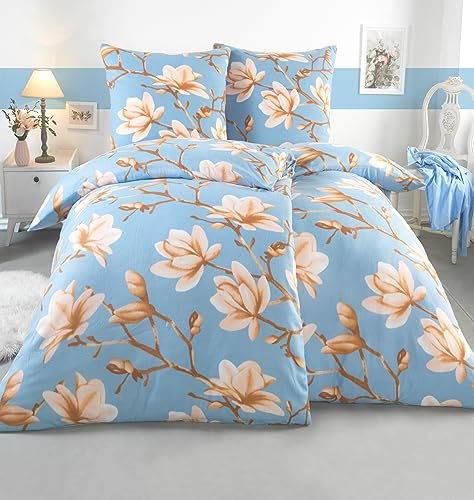 BFW 4 TLG Warme Microfaser Fleece Winter Bettwäsche 135x200 + 80x80 viel Auswahl, Design - Motiv:Design 25