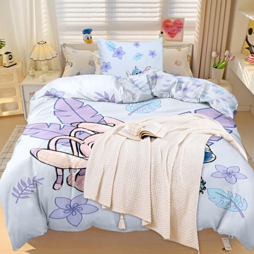 RANJIMA Kinder Bettwäsche, 3D Anime Cartoon Drucken Baumwolle Bettbezug 135 x 200 cm + Kissenbezug 80 x 80 cm, Kinderbettwäsche, Bettdecke Set, Geschenke zur Weihnachten für Kinder Mädchen Jungen