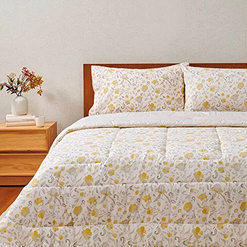 Zucchi - Warme Bettwäsche für Doppelbett aus Baumwolle  DEGE  240 x 280 cm mit Ecken 175 x 200 cm + 2 Kissenbezüge Farbe Y1 Gelb Zucchi - Warme Bettwäsche für Doppelbett aus Baumwolle  DEGE  240 x 280 cm mit Ecken 175 x 200 cm + 2 Kissenbezüge Farbe Y1 Gelb