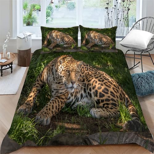 BettwäSche 155x220 Leopard Bettbezug Set 3 Teilig Tierwelt Flauschig BettbezüGe und 2 Kissenbezug 80x80, Allergiker BettwäSche-Sets Weiche Microfaser mit ReißVerschluss ba1533 BettwäSche 155x220 Leopard Bettbezug Set 3 Teilig Tierwelt Flauschig BettbezüGe und 2 Kissenbezug 80x80, Allergiker BettwäSche-Sets Weiche Microfaser mit ReißVerschluss ba1533