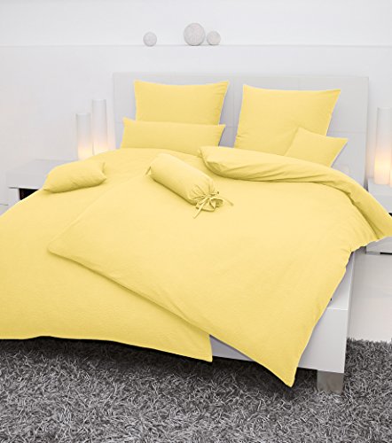 Janine Design Mako-Soft-Seersucker Bettwäsche Piano gelb Kissenbezug einzeln 40x80 cm
