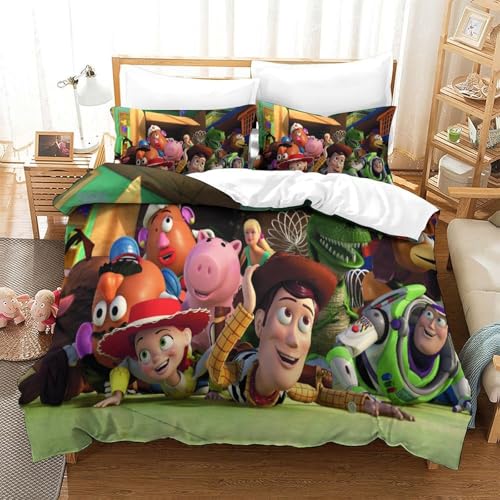QRWEW Toy Story Bettbezug Bettwäsche-Sets Kinderbettwäsche Reißverschluss Mit Kissenbezug Betten Set Für Jugendliche Kinder Schlafzimmer Double?200x200cm?