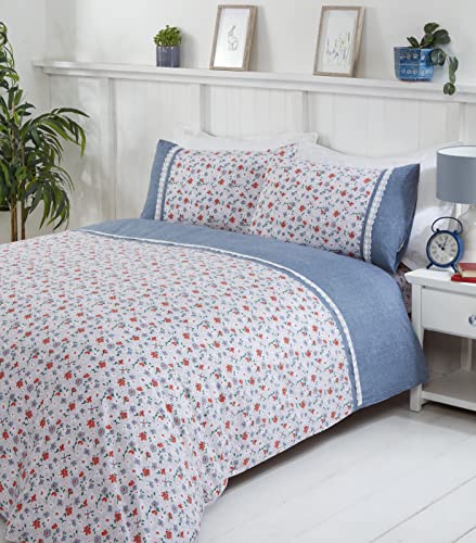 Rapport Home Penelope Bettwäsche-Set, Blumenmuster, Blau