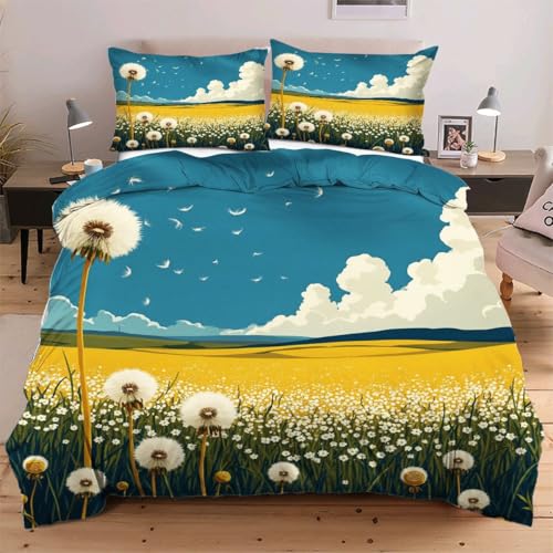Fotmung Bettwäsche 180x200 Pusteblume, Bettwäsche - Set 3 Teilig 100% Mikrofaser für Kinder Erwachsene, Bettbezüge 200 x 220 cm + 2 Kissenbezüge 80 x 80 cm mit Reißverschluss Fotmung Bettwäsche 180x200 Pusteblume, Bettwäsche - Set 3 Teilig 100% Mikrofaser für Kinder Erwachsene, Bettbezüge 200 x 220 cm + 2 Kissenbezüge 80 x 80 cm mit Reißverschluss