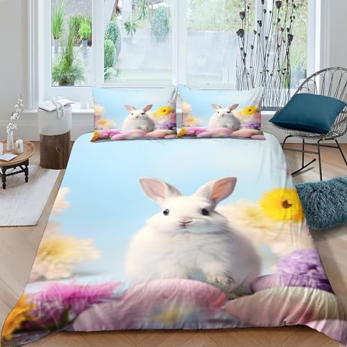 VesFy Bettzeug Niedliche Tiere Bettwäsche Kissenbezüge Steppen Kunst-Tiere Bettbezug MikrofaserBettdecke Decken Set 3 Teilig 3D Druck Foto Bettzeug Für Jugendliche Kinder Schlafzimmer King?220x240cm?