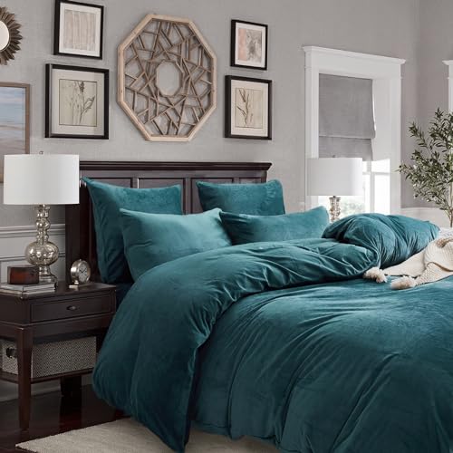 Gezu Bettwäsche Winter Warme Plüsch 220x240cm Blau Hellblau Doppelseitiger Bettbezug Kaschmir Flanell Fleece Touch Flauschiger Warmer Stoff Samt Bettbezug Set Mit Reißverschluss Mit Kissenbezug 80x80