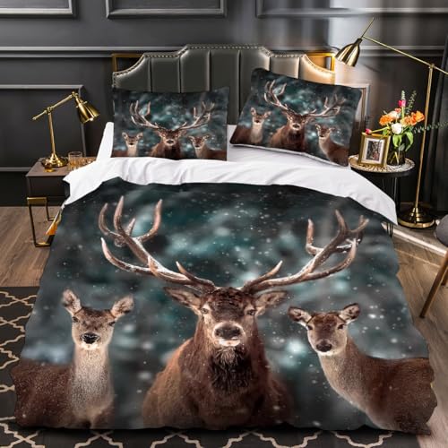 RFFLUX 3D Bettwäsche Set 135x200 cm 2teilig Weiche Angenehme Microfaser Bettwäsche Winter Thema Bettbezug Kinderbettwäsche Kissenbezug 80x80 cm?Stil 91 6?