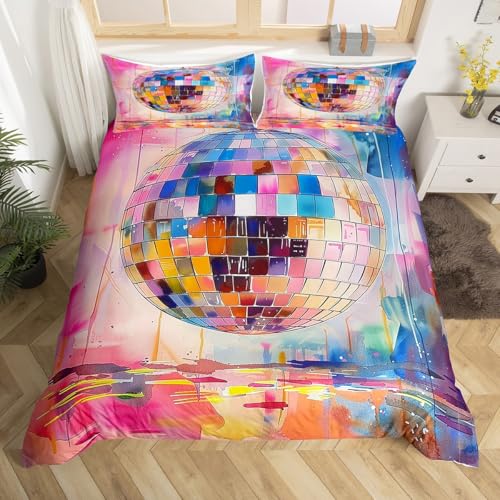 Homewish Disco Ball Bettbezug,Rosa Girly Trendy Disco Bettwäsche Set 135x200 für Kinder Jungen Mädchen Aquarell Kunstwerk 80S 90S Party Dekor Tröster Abdeckung,Hippie Ombre Bett Set Homewish Disco Ball Bettbezug,Rosa Girly Trendy Disco Bettwäsche Set 135x200 für Kinder Jungen Mädchen Aquarell Kunstwerk 80S 90S Party Dekor Tröster Abdeckung,Hippie Ombre Bett Set