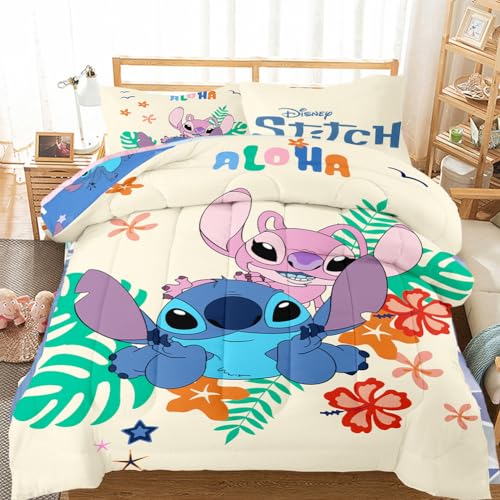 YANAYANA Wende Bettwäsche Set, Kinderbettwäsche 200x135 cm, Bettwäsche Bettbezug, 3D Anime Cartoon Charakter-Muster Bettwäsche, Bettwäsche Set mit Reißverschluss für Kinder Teenager