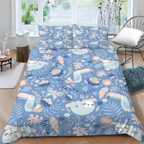 YZQGLHP Kinder Bettwäsche Set Serie Kinder Bettbezug Bettwäsche 135x200 Blau Bettbezug, mit Reißverschluss und Kissenbezug 80x80cm