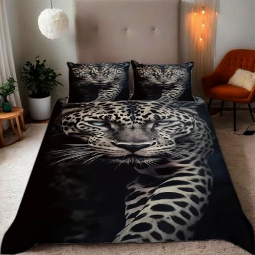 Zbeiba Bettwäsche 135x200 Wilde Raubtiere Leoparden Muster 3D Drucke geeignet für Teenager Kinder Bettwäsche-Set Mikrofaser Bettbezug Mit Reißverschluss Und 2 Kissenbezug(135x200+2 * 50x75,#4 Zbeiba Bettwäsche 135x200 Wilde Raubtiere Leoparden Muster 3D Drucke geeignet für Teenager Kinder Bettwäsche-Set Mikrofaser Bettbezug Mit Reißverschluss Und 2 Kissenbezug(135x200+2 * 50x75,#4