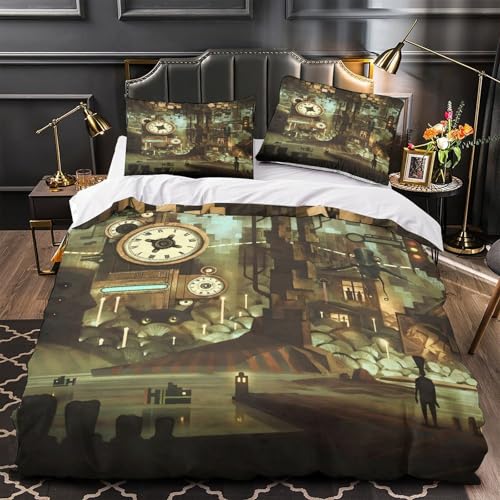 VOXYTMLWG Tiger Face 3D Druck 3 Stück digital Bettdeckenbezug Bettwäsche-Set Zip Verschluss Bequem mit Kopfkissenbezug for Jungen,Teenager,Männer,J ugendliche Single?140x200cm?