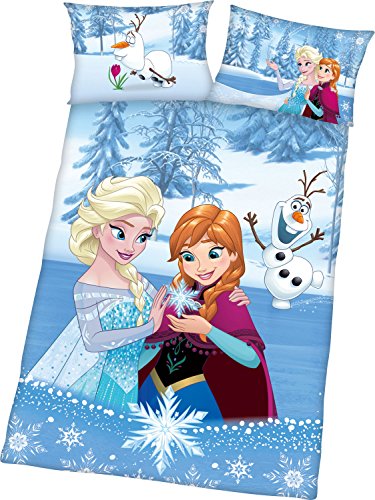 Herding Bettwäsche-Set Disney's Die Eiskönigin, Baumwolle, Mehrfarbig, 135 x 100 cm