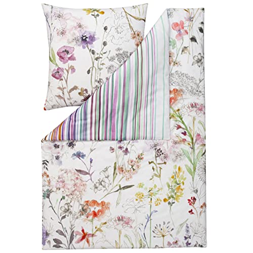 Estella Feinflanell Bettwäsche Floral Multicolor 1 Bettbezug 135 x 200 cm + 1 Kissenbezug 80 x 80 cm