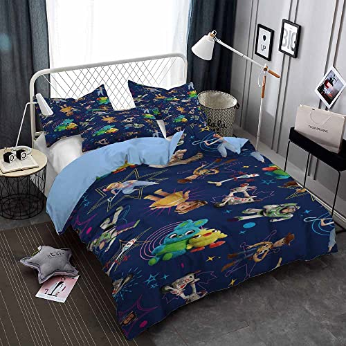 King Bedding Bettbezug-Set ? Toy Story 3-teiliges Mikrofaser-Bettdecken-Set , Bettbezug Und 2 Kissenbezüge Für Männer Und Frauen (135x200cm,TS 04)