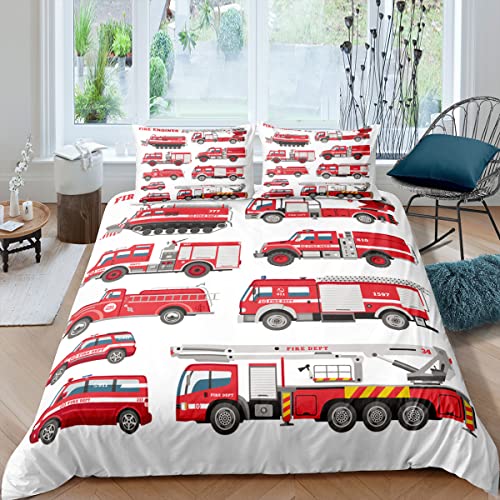 CHCHNXY Bettwäsche 135x200,Feuerwehrauto Flauschige Weich Microfaser Bettbezug Mit Reißverschluss,Für Kinder Jungen Mädchen Junge Bettwäsche-Sets(1*Kissen bezug 80x80cm CHCHNXY Bettwäsche 135x200,Feuerwehrauto Flauschige Weich Microfaser Bettbezug Mit Reißverschluss,Für Kinder Jungen Mädchen Junge Bettwäsche-Sets(1*Kissen bezug 80x80cm