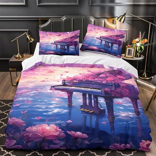 VOXYTMLWG Pink Bows 3D-Gedruckter Bettwäsche-Set Coon Nett Bettdeckenbezug dreiteiliger Zip Verschluss Atmungsaktiv Kuschelig for Jungen,Teen Jungen,Frauen,Teenager Single?140x200cm?