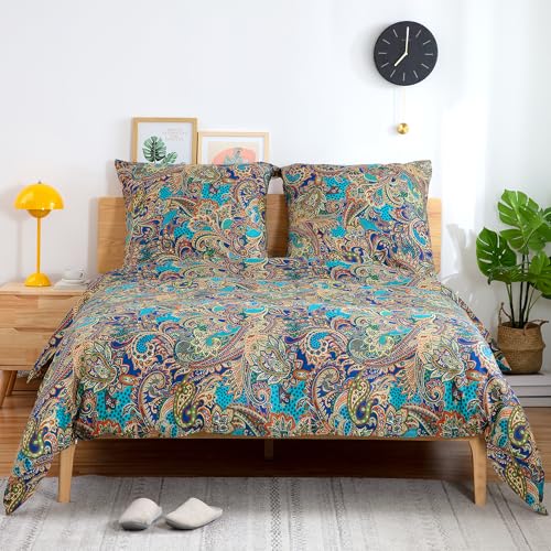 ATsense Bettwäsche 135x200 Baumwolle, Bunt Renforcé Bettwäsche-Sets ÖkoTex Bettbezug 135x200 4teilig, Super Weich, mit Reißverschluss 2X Bettwäsche + 2X Kissenbezug 80x80?Dunkelblau und Gold? ATsense Bettwäsche 135x200 Baumwolle, Bunt Renforcé Bettwäsche-Sets ÖkoTex Bettbezug 135x200 4teilig, Super Weich, mit Reißverschluss 2X Bettwäsche + 2X Kissenbezug 80x80?Dunkelblau und Gold?