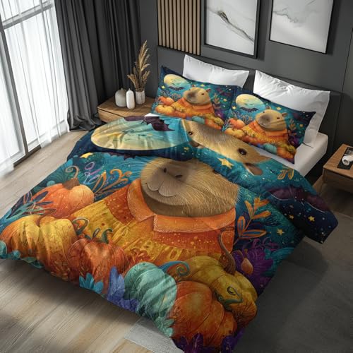 Generisch Maus Bettwäsche 135x200 Bügelfreie - Halloween Kinder Animal Muster, Renforce Wendebettwäsche Bettbezug 2er Set Cozy Mikrofaser Mit Reißverschluss, 1 Kissenbezug, Geschenk Maus LS2586