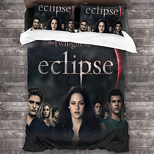 ANSSON Bettwäsche 135x200cm Twilight Bettbezüge mit 2 Kissenbezug 80x80cm Mikrofaser Kinder Bettwäsche-Sets Mit Reißverschluss (Twilight5, Single 135x200)