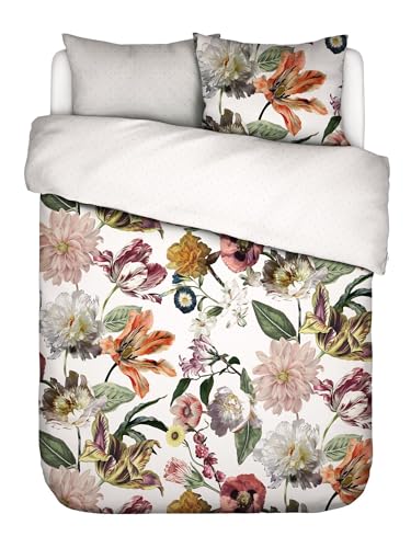 ESSENZA Bettwäsche Filou Weiß, 200x200 + 2X 80x80 cm - 100% Baumwollsatin 220TC - Blumen