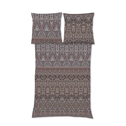 fleuresse Feinbiber Bettwäsche Aspen Deinze Chocolate 1 Bettbezug 135 x 200 cm + 1 Kissenbezug 80 x 80 cm