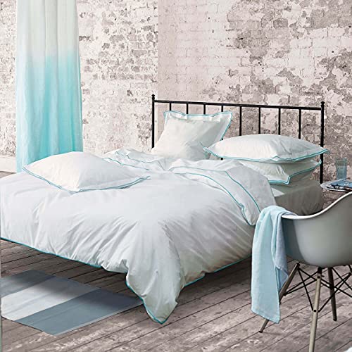 Designers Guild Astor Bettbezug, Baumwoll-Perkal, Nachtblau/Türkis, 140 x 200 cm