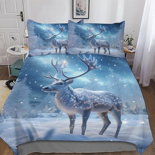 GGJJTT Hirsch Bettwäsche Weiche Mikrofase Bettbezug Und Kissenbezüge 2teiligr, Für Erwachsene Kinder Bettbezüge Angenehme Deckenbezug Single135x200cm