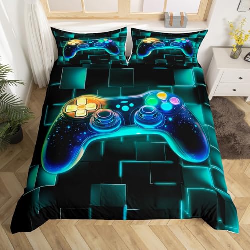 Homewish Gamer Bettwäsche 135x200cm Gaming Bettbezug Set für Kinder,Videospiele Controller Gamepad Geometrische Bettwäscheset Neon Glowing Square Geometric Grid Schlafzimmer Dekor Bett Set Mikrofaser Homewish Gamer Bettwäsche 135x200cm Gaming Bettbezug Set für Kinder,Videospiele Controller Gamepad Geometrische Bettwäscheset Neon Glowing Square Geometric Grid Schlafzimmer Dekor Bett Set Mikrofaser