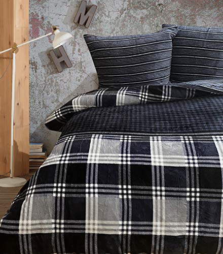 Leonado Vicenti Winter Bettwäsche Flausch Teddy Plüsch warme Cashmere Touch Coral Fleece 135x200 155x220 200x200 200x220 240x220, Farbe:Grau Gestreift, Größe:135 x 200 cm Leonado Vicenti Winter Bettwäsche Flausch Teddy Plüsch warme Cashmere Touch Coral Fleece 135x200 155x220 200x200 200x220 240x220, Farbe:Grau Gestreift, Größe:135 x 200 cm