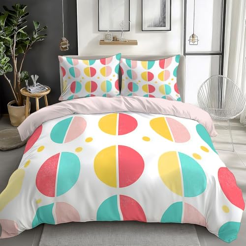 CozyRest Bettbezug 135 x 200 cm Bettwäsche Set 3 Teilig mit 2 Kissenbezügen, Muster Bunte Punkte Wende Heller Pfirsich Bettwäsche für Erwachsene Kinder, aus Weiche Mikrofaser mit Reißverschluss CozyRest Bettbezug 135 x 200 cm Bettwäsche Set 3 Teilig mit 2 Kissenbezügen, Muster Bunte Punkte Wende Heller Pfirsich Bettwäsche für Erwachsene Kinder, aus Weiche Mikrofaser mit Reißverschluss