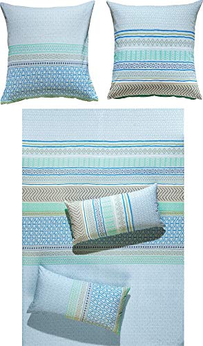 Erwin Müller Bettwäsche Seersucker blau Größe 1x 135x200 cm + 1x 80x80 cm