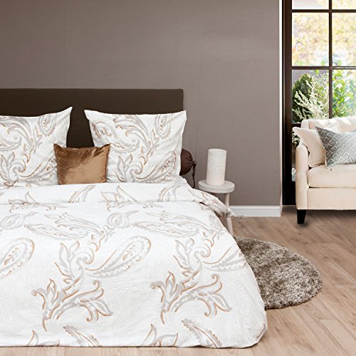 HNL Satin Bettwäsche Paisley 135x200 cm + 80x80 cm