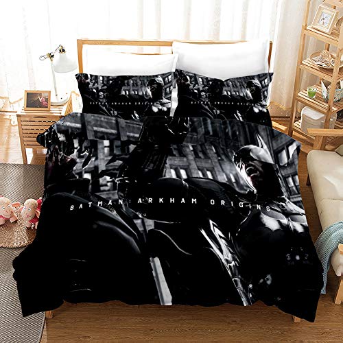 ZUICHU 3D Batman Und Clown Bettbezug-Set HD Druck 100% Polyester Erwachsene Kinder Männer Frauen Bettwäsche Bettbezug 3-teiliges Set (1 Bettbezug + 2 Kissen-) J-AU180*210cm