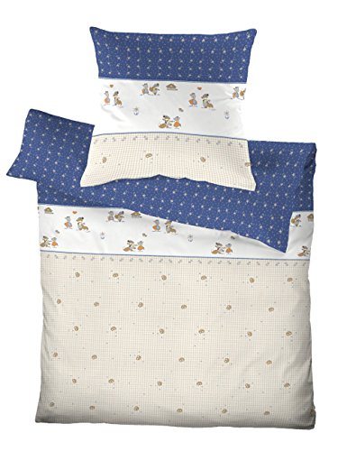 Schlafgut Mako-Jersey Kids Bettwäsche Foxi- Enzian 2-teilig, 100 % Mako-Baumwolle - Grösse 100 x 135 cm