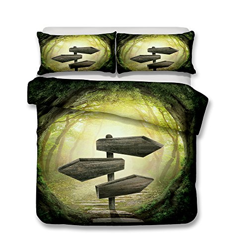 Bettwäsche Set Bettbezug Kissenbezug Original Wald Stil Bettwäsche verdecktem Reißverschluss% Polyesterfaser (Wald Straßenschild, 135 x 200 cm) Bettwäsche Set Bettbezug Kissenbezug Original Wald Stil Bettwäsche verdecktem Reißverschluss% Polyesterfaser (Wald Straßenschild, 135 x 200 cm)