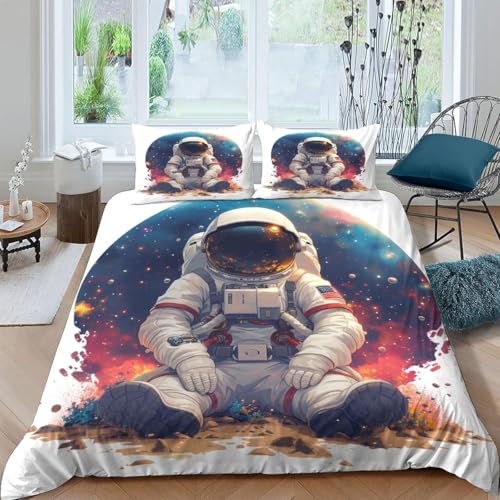 Bettwäsche 90X190 cm 3D Astronauten-Weltraum Drucken Kinderbettwäsche Jungen Weich Microfaser Modern Bettbezug Mit Reißverschluss Und 2 Kissenbezug 80X80Cm - Anti-Allergie Pflegel-87248884459501900 0 Bettwäsche 90X190 cm 3D Astronauten-Weltraum Drucken Kinderbettwäsche Jungen Weich Microfaser Modern Bettbezug Mit Reißverschluss Und 2 Kissenbezug 80X80Cm - Anti-Allergie Pflegel-87248884459501900 0