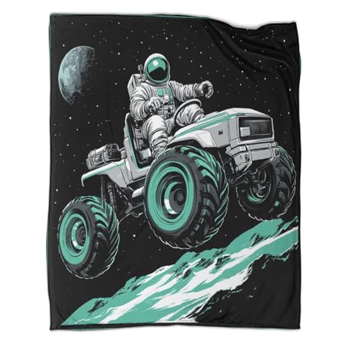 kaiyun Retro-Weltraumastronaut Decke,Monster Truck Weiche Und Leichte Ganzjahresdecke,Picknick, Reise,Heimdekoration,Bett wäsche Für Teenager Und Erwachsene,80x90inch(200x 230cm)