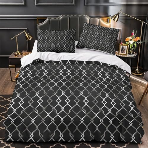 VOXYTMLWG Modern Marble 3D-gedrucktes Bettwäsche elegant Minimalistisch Bettbezug 3 Stück mit Reißverschluss Bequem Schlafkomfort for Kinder,Erwachsene,Männer ,Jugendliche Single?140x200cm?