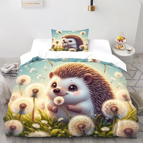 SOBKLIDE Netter Weißes Pferd Bettbezug Bettwäsche-Sets Kinderbettwäsche-Set Reißverschluss Mit Kissenbezügen Betten Set Für Jugendliche Kinder Schlafzimmer Single?135x200cm?